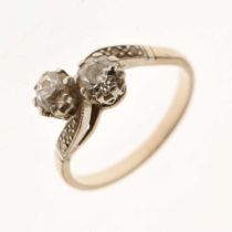 18ct white gold two-stone diamond crossover ring