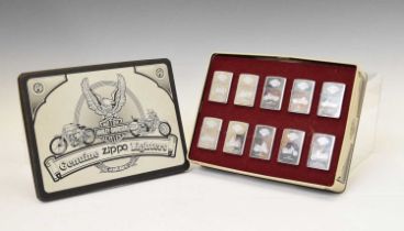 Collection of ten Zippo Harley-Davidson lighters (cased)