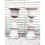 Pair of Victorian style Campana urns