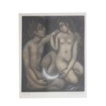 20th century Indian School - Limited edition etching - Lovers