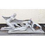 Art Deco influence composite garden figure of a dancer