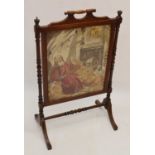 Late 19th century tapestry firescreen