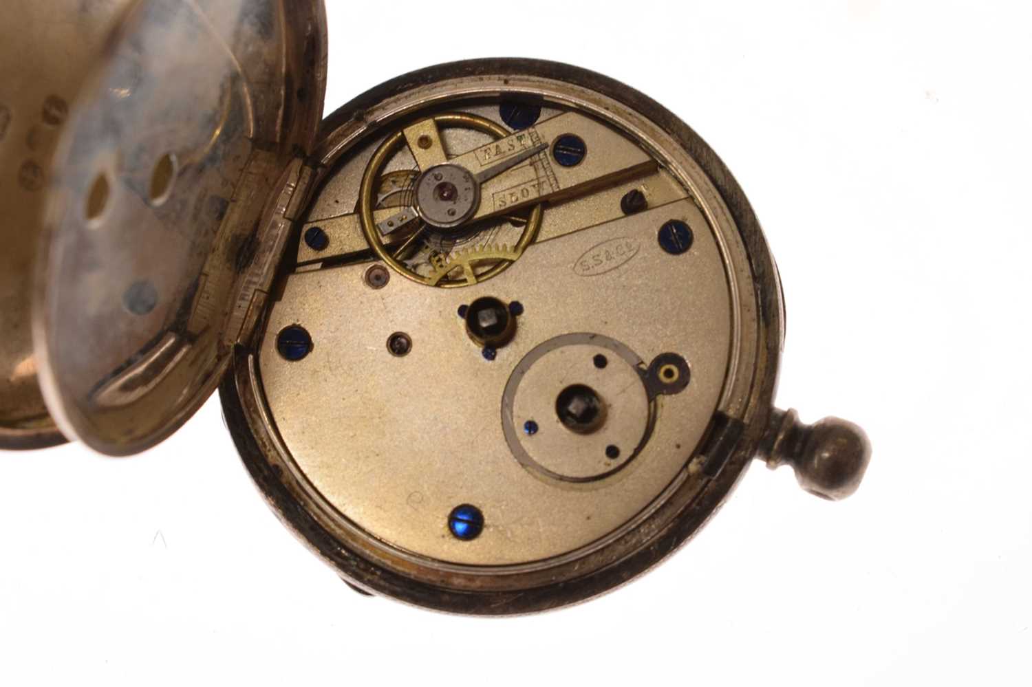 Silver cased desk clock and silver pocket watch - Image 11 of 11