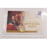 Westminster limited edition (no.147 of 250) silver proof Sir Walter Scott £2 coin and cover