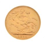 Victorian gold sovereign, 1895