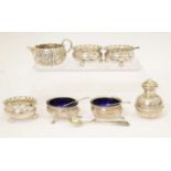Quantity of silver items to include Victorian silver cream jug, etc