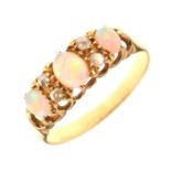 18ct gold opal and diamond ring