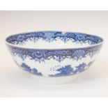 Late 18th century blue and white pearlware footed bowl