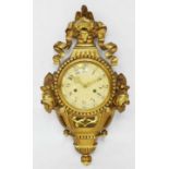 Swedish giltwood cartell clock