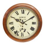 Early 20th century mahogany cased single fusee wall clock