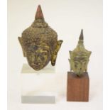 Two early Sukhothai-style bronze busts of Buddha