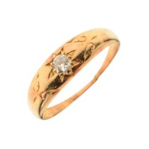 Late Victorian/Edwardian 18ct gold ring set old cut diamond