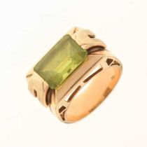 Gentleman's dress ring set step cut peridot