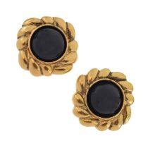 Pair of Chanel gilt metal clip-on earrings
