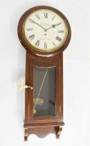 Modern mahogany-cased single fusee wall clock