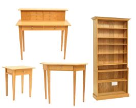 Group of modern light oak furniture