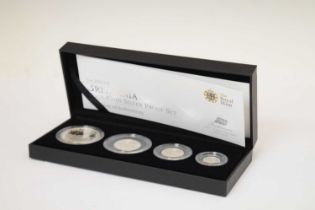 Royal Mint silver proof britannia four coin set, 2012