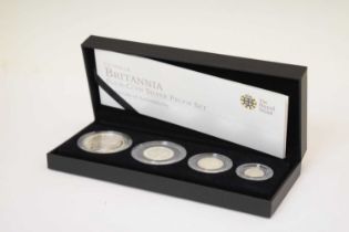 Royal Mint Britannia Silver Proof Set four coin set, 2010