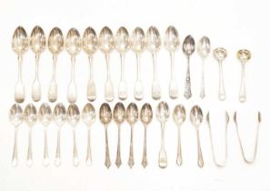 Quantity of assorted silver teaspoons and other silver items
