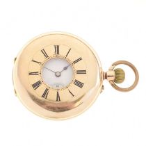 Gentleman's 14K yellow metal half-hunter pocket watch