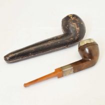 Late Victorian silver banded pipe