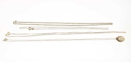 Three various 9ct gold chains