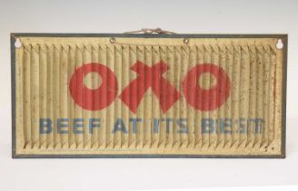 Oxo tin plate three-way advertising sign