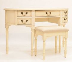 Laura Ashley - Bow front dressing table and matching footstool