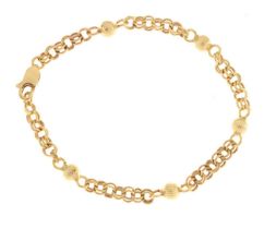 9ct gold fancy belcher and ball link bracelet