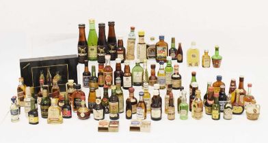 Quantity of novelty and other miniatures to include liquors, brandy, sherry, whisky, etc