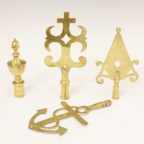 Four West Country 'Friendly Society' brass staff heads