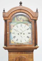 Early to mid 19th century mahogany-cased 8-day painted dial longcase clock, J. Milner, Sunderland