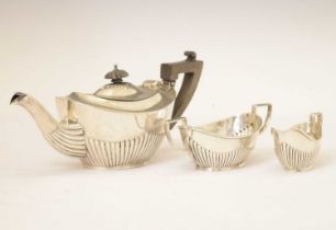 Edward VII silver three-piece 'Bachelor's' tea set