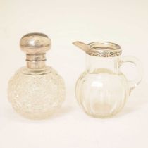 Silver-mounted jug and perfume bottle