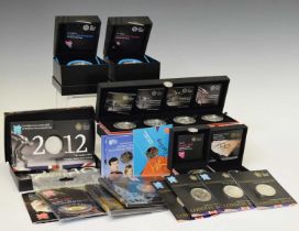 Collection of GB Royal Mint coins and proof presentation packs relating to the 2012 Olympics