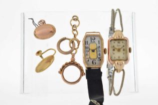Two 9ct cased wristwatches