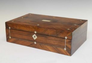 Victorian rosewood and mother-of-pearl inlaid lap desk/writing box