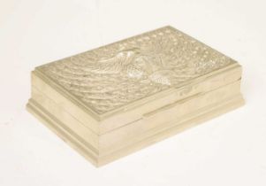 20th century white metal table-top box