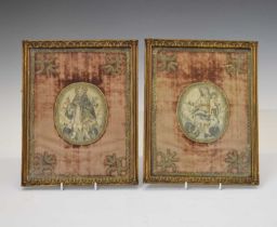 Pair of 17th Century Ecclesiastical silk panels