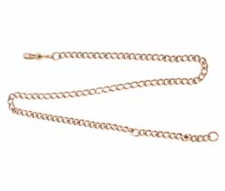 9ct rose gold curb link watch chain