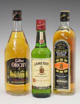 Glen Orchy Scotch Whisky, Black Bush Irish Whiskey and Jameson Irish Whiskey