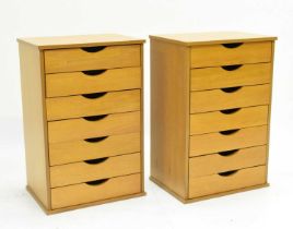 Pair of modern seven-drawer filing cabinets