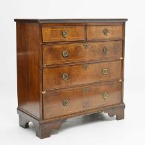 Mid 18th century and later walnut chest of drawers