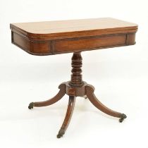 William IV rosewood fold-over card table