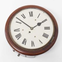 Mahogany cased single fusee wall clock