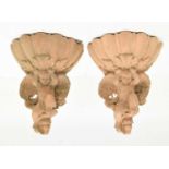 Pair of Cherub wall pockets