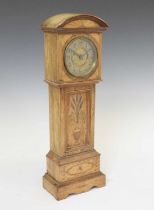 Late 19th century inlaid longcase-form mantel clock