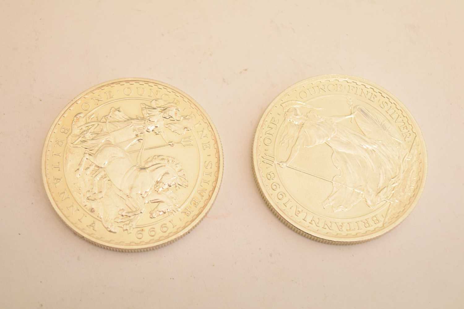 Eight Queen Elizabeth II silver Britannia coins - Image 3 of 11
