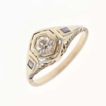 Art Deco-style diamond single stone ring