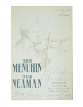 Yehudi Menuhin poster, signed